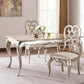 Set of Two Ivory and Champagne Upholstered Velvet And Solid Wood Dining Side Chairs