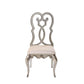 Set of Two Ivory and Champagne Upholstered Velvet And Solid Wood Dining Side Chairs