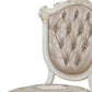 Set of Two Tufted Rose Gold and Pearl Upholstered Faux Leather And Solid Wood Dining Side Chairs