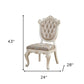 Set of Two Tufted Rose Gold and Pearl Upholstered Faux Leather And Solid Wood Dining Side Chairs