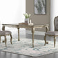 Set of Two Tufted Beige and Taupe Upholstered Fabric And Solid Wood Dining Side Chairs