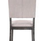 Set of Two Tufted Gray Upholstered Linen And Solid Wood Open Back Dining Side Chairs