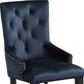 Tufted Dark Blue and Black Upholstered Velvet Dining Parsons Chair