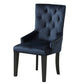 Tufted Dark Blue and Black Upholstered Velvet Dining Parsons Chair