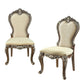 Set of Two Gray and Oak Upholstered Chenille And Solid Wood Dining Side Chairs