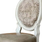 Set of Two Gray and White Upholstered Faux Leather And Solid Wood King Louis Back Dining Side Chairs