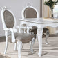Set of Two Gray and White Upholstered Faux Leather And Solid Wood King Louis Back Dining Arm Chairs