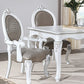 Set of Two Gray and White Upholstered Faux Leather And Solid Wood King Louis Back Dining Arm Chairs