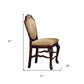 Set of Two 24" Beige and Espresso Fabric and Solid Wood Counter Height Bar Chairs
