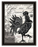 Faith Family Farming Rooster Black Framed Wall Art
