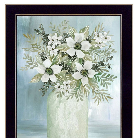Set Of Two Country Crock of Florals and Berries Black Framed Wall Art