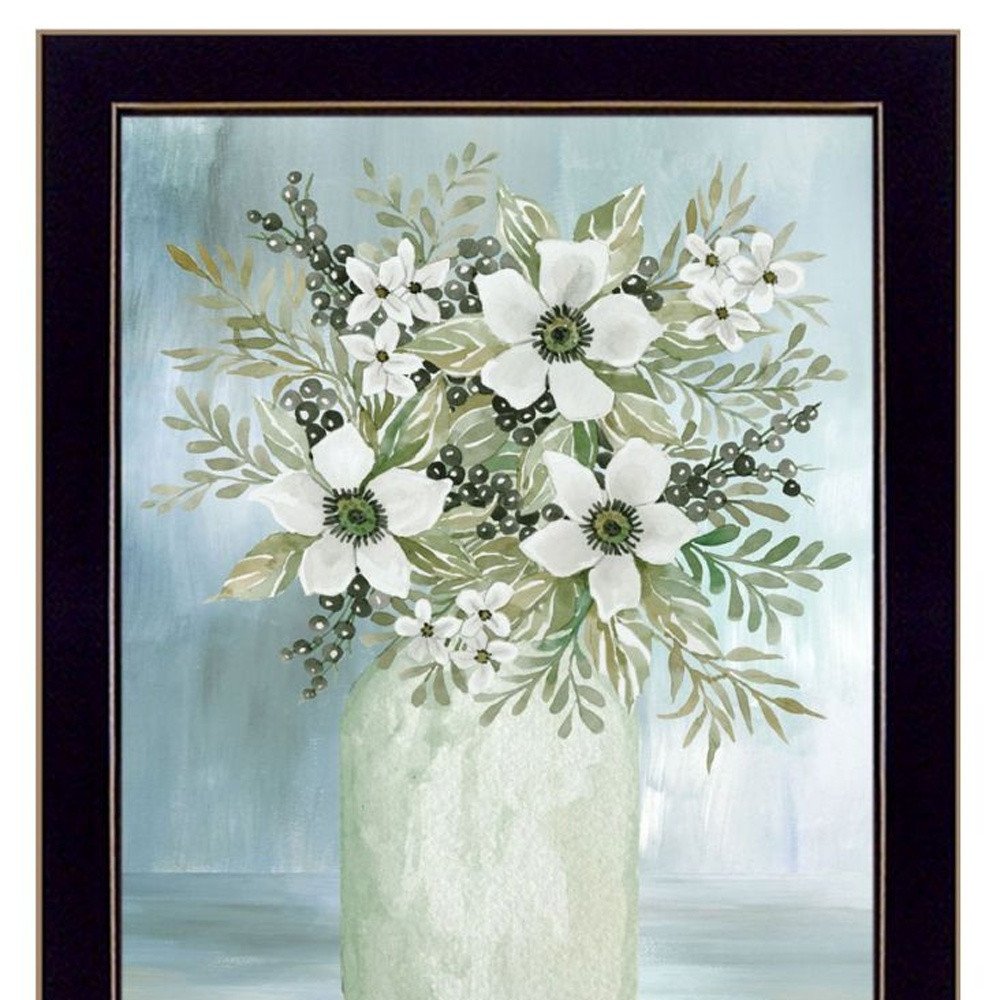 Set Of Two Country Crock of Florals and Berries Black Framed Wall Art