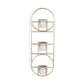 Gold And White Metal 10 Ounce Oval Wall Planter