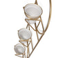 Gold And White Metal 10 Ounce Oval Wall Planter