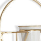 Gold And White Metal 10 Ounce Oval Wall Planter