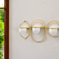 Set of Three Gold And White Metal 10 Ounce Wall Planters