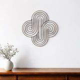 20" X 20" Bronze Metal Abstract Geometric Hanging Dimensional Sculpture