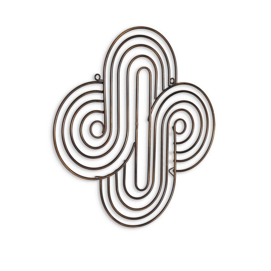 20" X 20" Bronze Metal Abstract Geometric Hanging Dimensional Sculpture