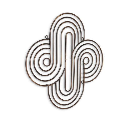 20" X 20" Bronze Metal Abstract Geometric Hanging Dimensional Sculpture