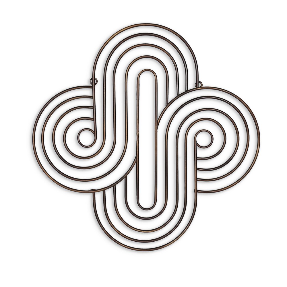 20" X 20" Bronze Metal Abstract Geometric Hanging Dimensional Sculpture