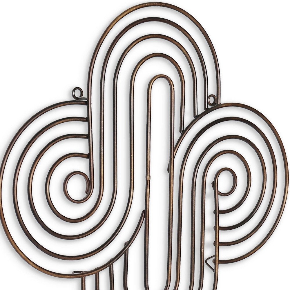 20" X 20" Bronze Metal Abstract Geometric Hanging Dimensional Sculpture