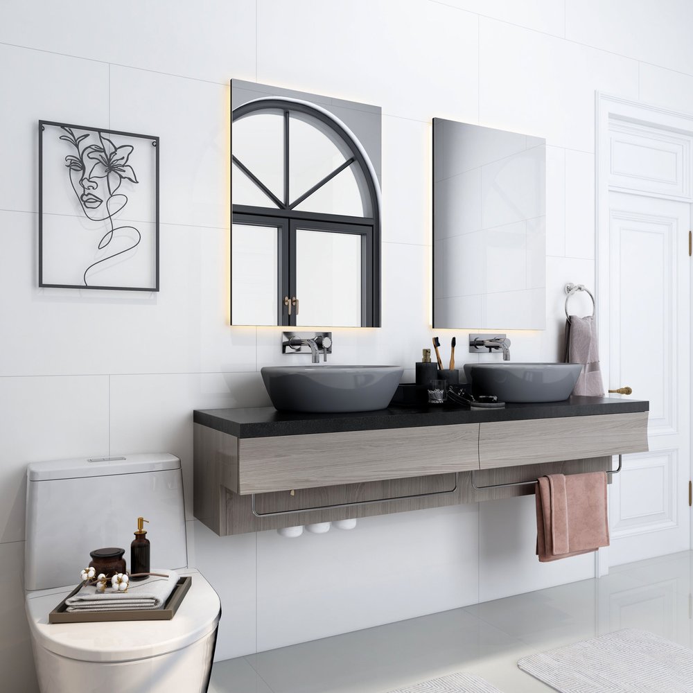 20" X 14" Black Metal Abstract Female Face Hanging Dimensional Sculpture