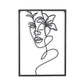 20" X 14" Black Metal Abstract Female Face Hanging Dimensional Sculpture
