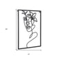 20" X 14" Black Metal Abstract Female Face Hanging Dimensional Sculpture
