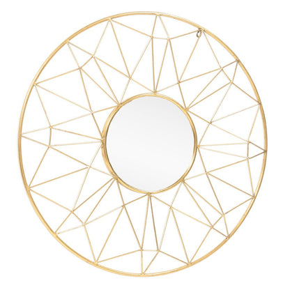 32" Gold Metal Round Accent Mirror