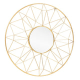32" Gold Metal Round Accent Mirror