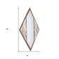 38" Brass And Silver Mixed Metal Diamond Accent Mirror