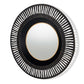 36" Black Metal Round Pierced Accent Mirror