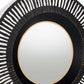 36" Black Metal Round Pierced Accent Mirror