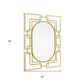 36" Gold Metal Geometric Oval Accent Mirror