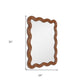 32" Brown Wood Wavy Scalloped Accent Mirror