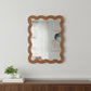 32" Brown Wood Wavy Scalloped Accent Mirror