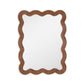 32" Brown Wood Wavy Scalloped Accent Mirror