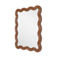 32" Brown Wood Wavy Scalloped Accent Mirror