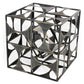 20" Gray Metal Geo Cube Tabletop Sculpture