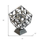 20" Gray Metal Geo Cube Tabletop Sculpture
