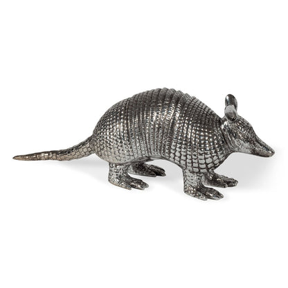 18" Silver Resin Armadillo Figurine