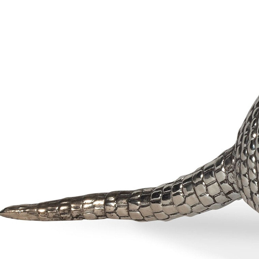 18" Silver Resin Armadillo Figurine