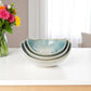Set of Three Blue And White Ceramic Decorative Bowl