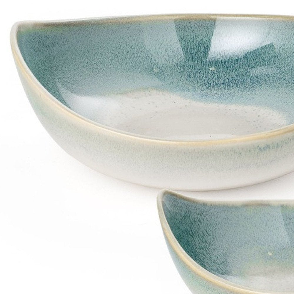 Set of Three Blue And White Ceramic Decorative Bowl