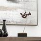 15" Bronze Resin Pole Vaulting Man Tabletop Sculpture