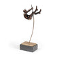 15" Bronze Resin Pole Vaulting Man Tabletop Sculpture