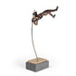 17" Bronze Resin Pole Vaulting Man Tabletop Sculpture
