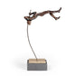 17" Bronze Resin Pole Vaulting Man Tabletop Sculpture