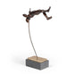 17" Bronze Resin Pole Vaulting Man Tabletop Sculpture