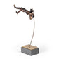 17" Bronze Resin Pole Vaulting Man Tabletop Sculpture